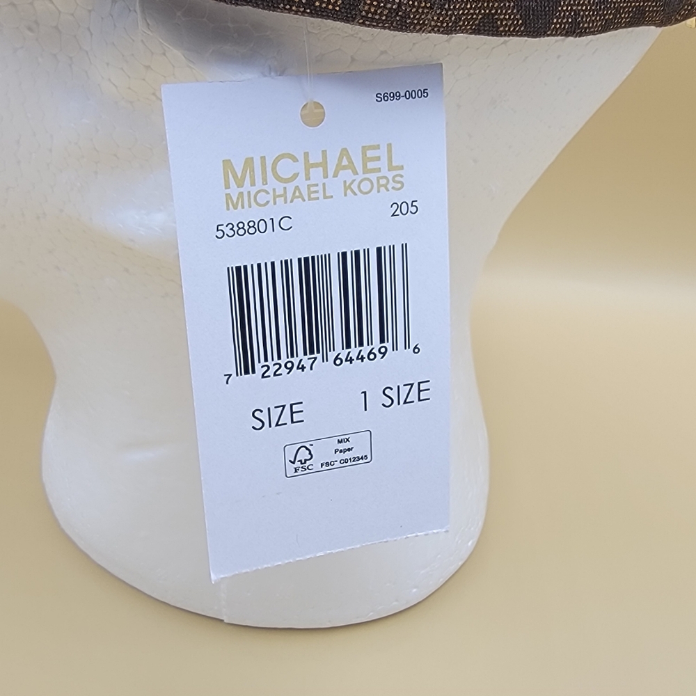 Michael Kors Signature Logo Adjustable Strapback Baseball Cap Hat Brown New Tags - Picture 3 of 11